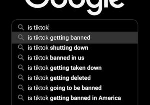 Visuals punw11nrji4 unsplash | 日本白井新聞 Google search autocomplete suggestions about TikTok getting banned showing phrases like is tiktok getting banned and related options