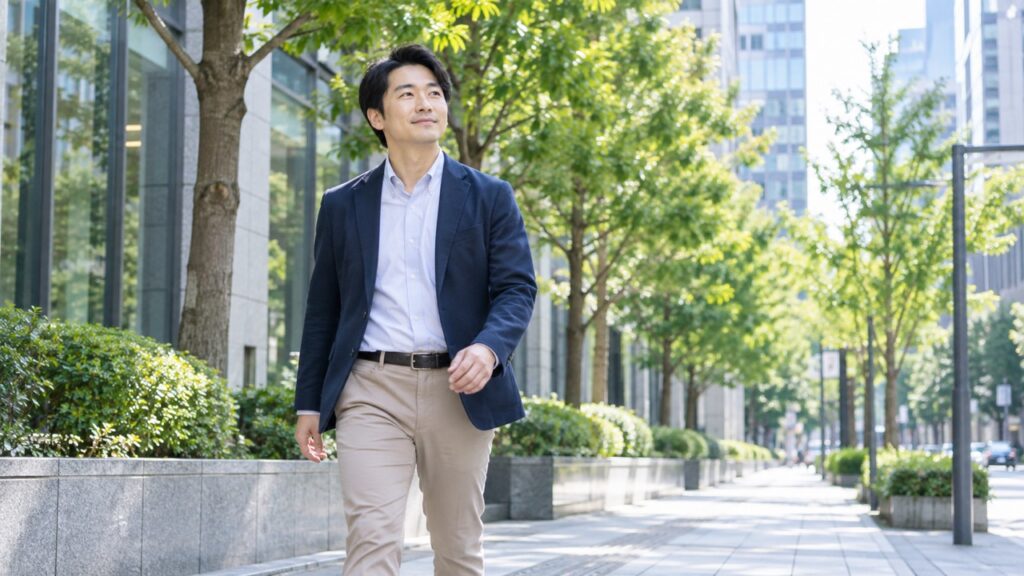 日中の眠気対策として屋外を歩く人 | 日本白井新聞 日中の眠気対策として屋外を歩く人